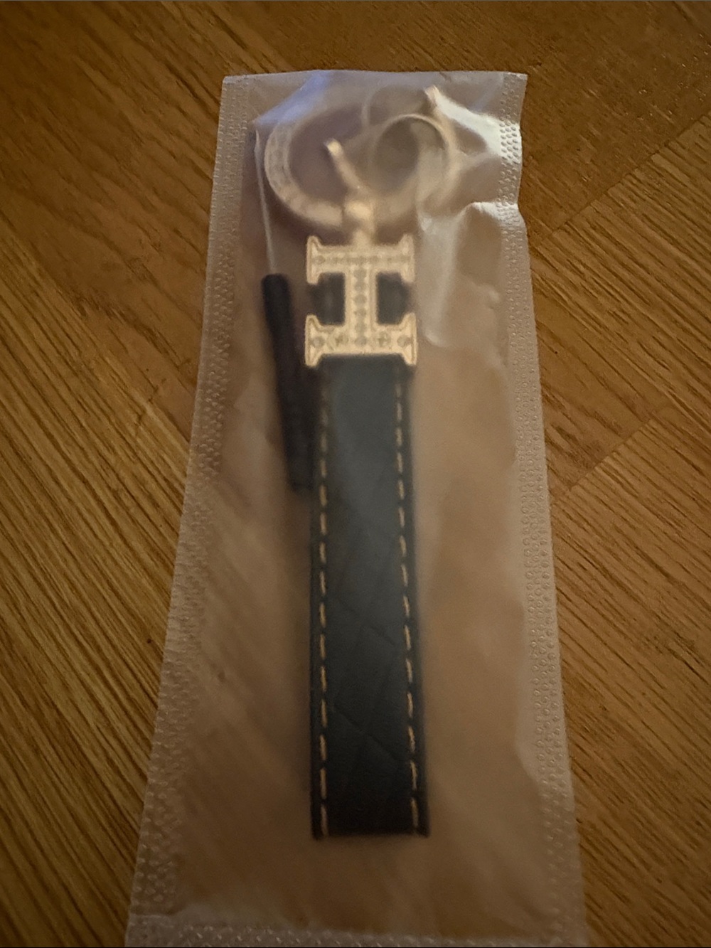 Black Initial Keychain